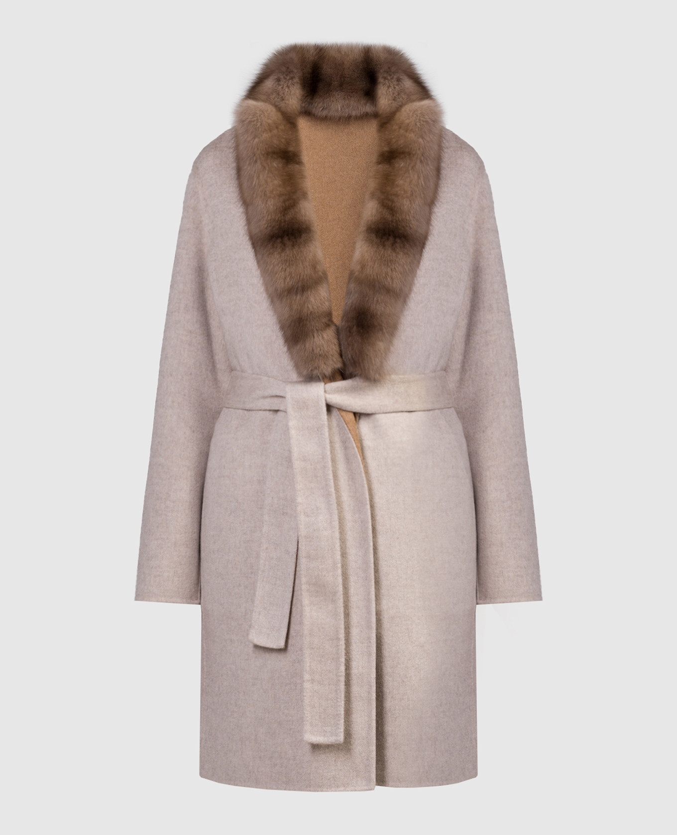 Бежевое двустороннее пальто из кашемира с мехом соболя, Бежевый, Пальто
Бежевое двустороннее пальто из кашемира с мехом соболя, Бежевый, Пальто
