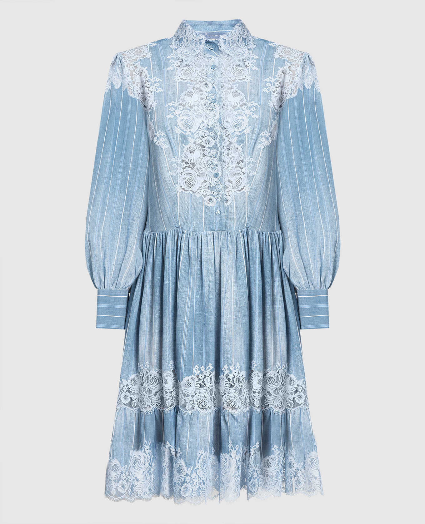 Голубое платье-рубашка в полоску с кружевом, Голубой, Повседневные платья
Голубое платье-рубашка в полоску с кружевом, Голубой, Повседневные платья