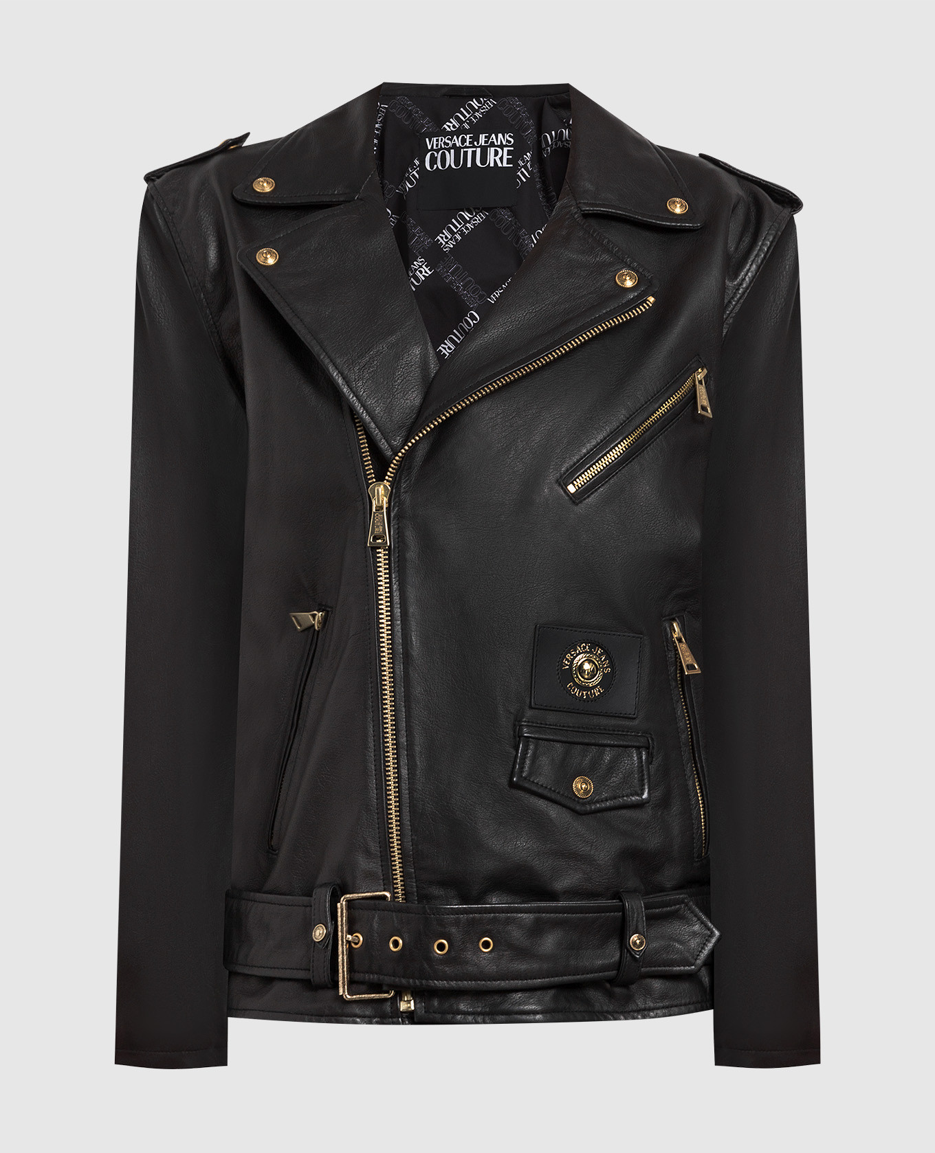 Черная кожаная косуха с патчем логотипа, Черный, Косухи
Черная кожаная косуха с патчем логотипа, Черный, Косухи