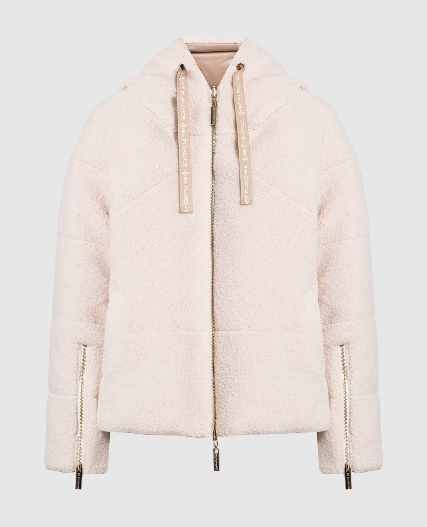 Двусторонний комбинированный пуховик, Бежевый, Пуховики 
Двусторонний комбинированный пуховик, Бежевый, Пуховики