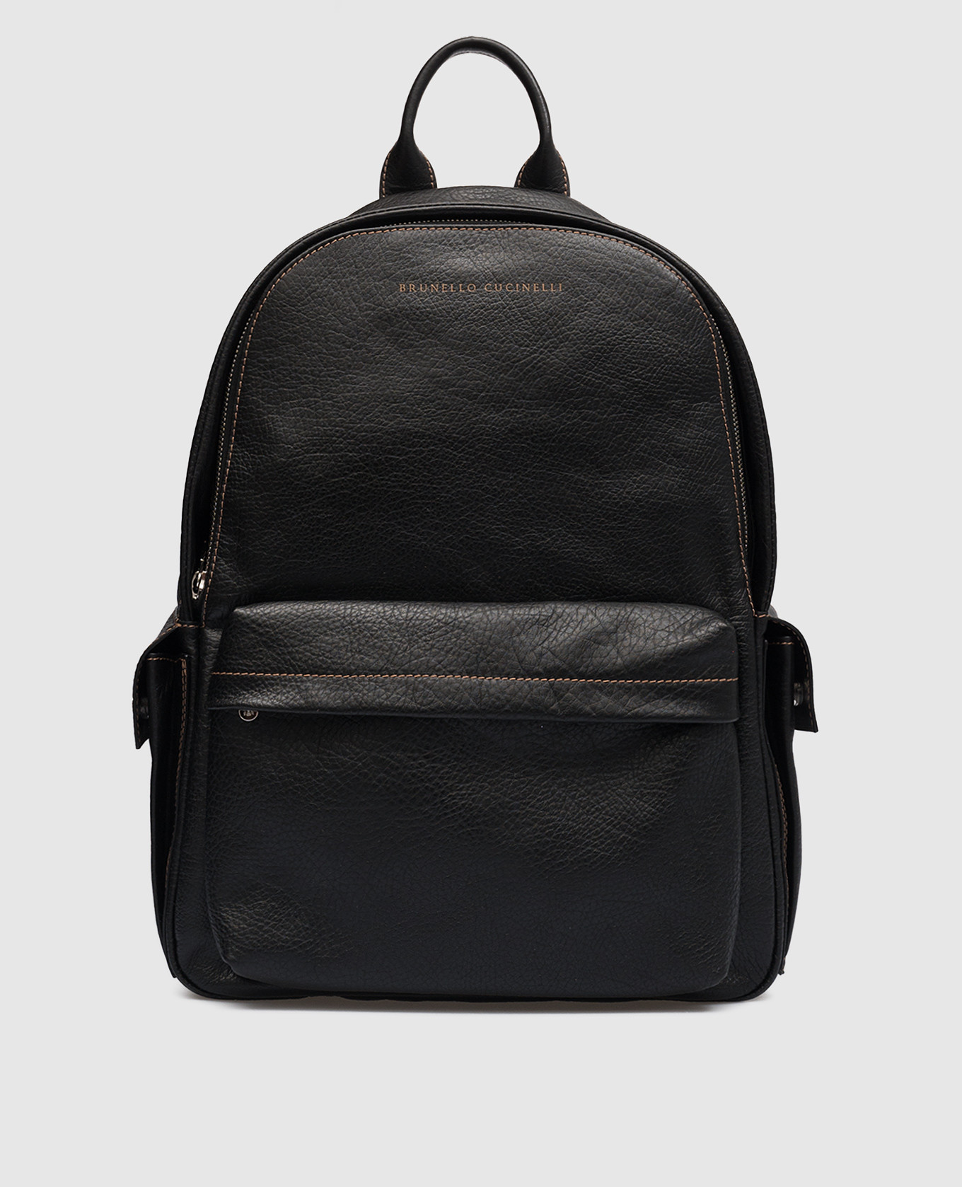 Чёрный кожаный рюкзак с логотипом, Черный, Рюкзаки 
Чёрный кожаный рюкзак с логотипом, Черный, Рюкзаки