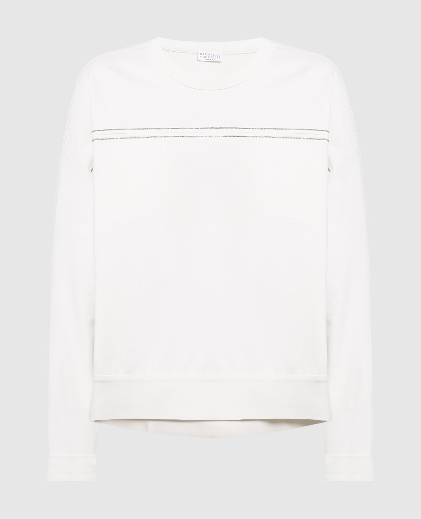 Свитшот молочного цвета с эколатунью, Бежевый, Свитера
Свитшот молочного цвета с эколатунью, Бежевый, Свитера