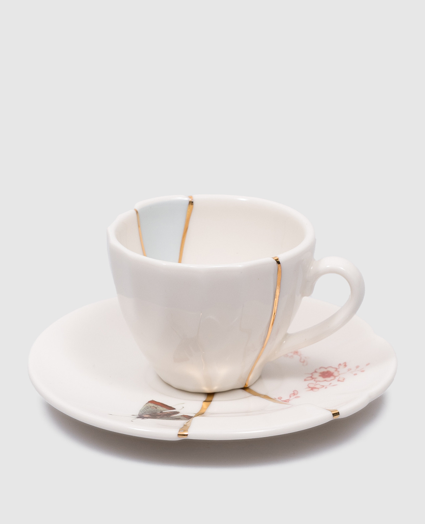 Белый фарфоровый набор с чашкой для кофе и блюдца Kintsugi с золотой отделкой., Посуда
Белый фарфоровый набор с чашкой для кофе и блюдца Kintsugi с золотой отделкой., Посуда