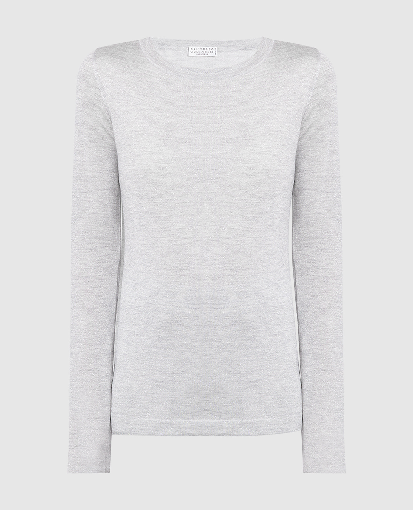 Светло-серый лонгслив с люрексом, Лонгсливы 
Светло-серый лонгслив с люрексом, Лонгсливы