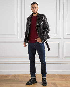 Cashmere&Whiskey Бордовый джемпер из шерсти 92392