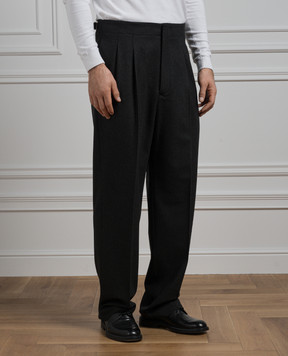 Loro Piana Серые брюки из шерсти и кашемира FAN5928