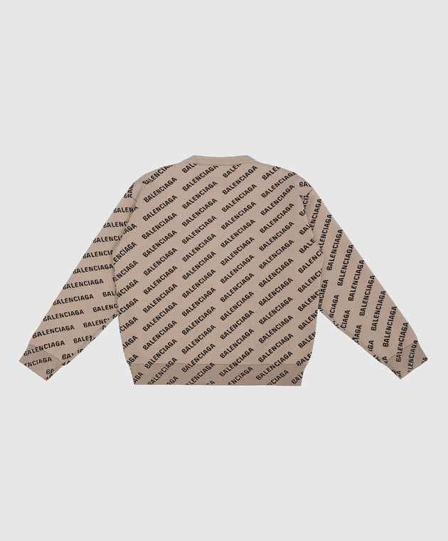 Balenciaga Children's brown jumper in a logo pattern 744377T3233 image 2