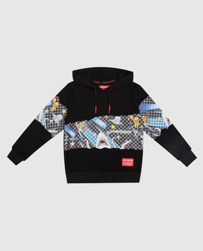 Sprayground Children's black hoodie with Andre Tokio bubble print SPY668