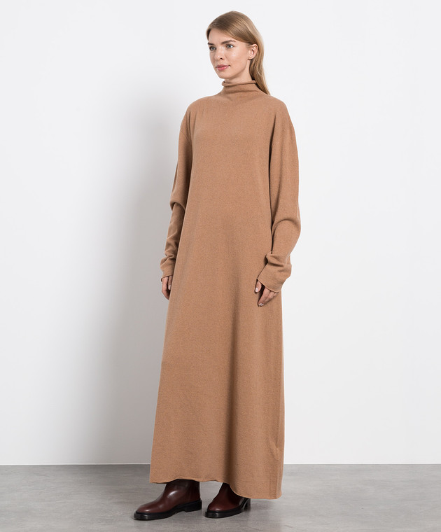 Jil Sander Темно-коричнева сукня-світр із кашеміру J40CT0006J13204 зображення 3
