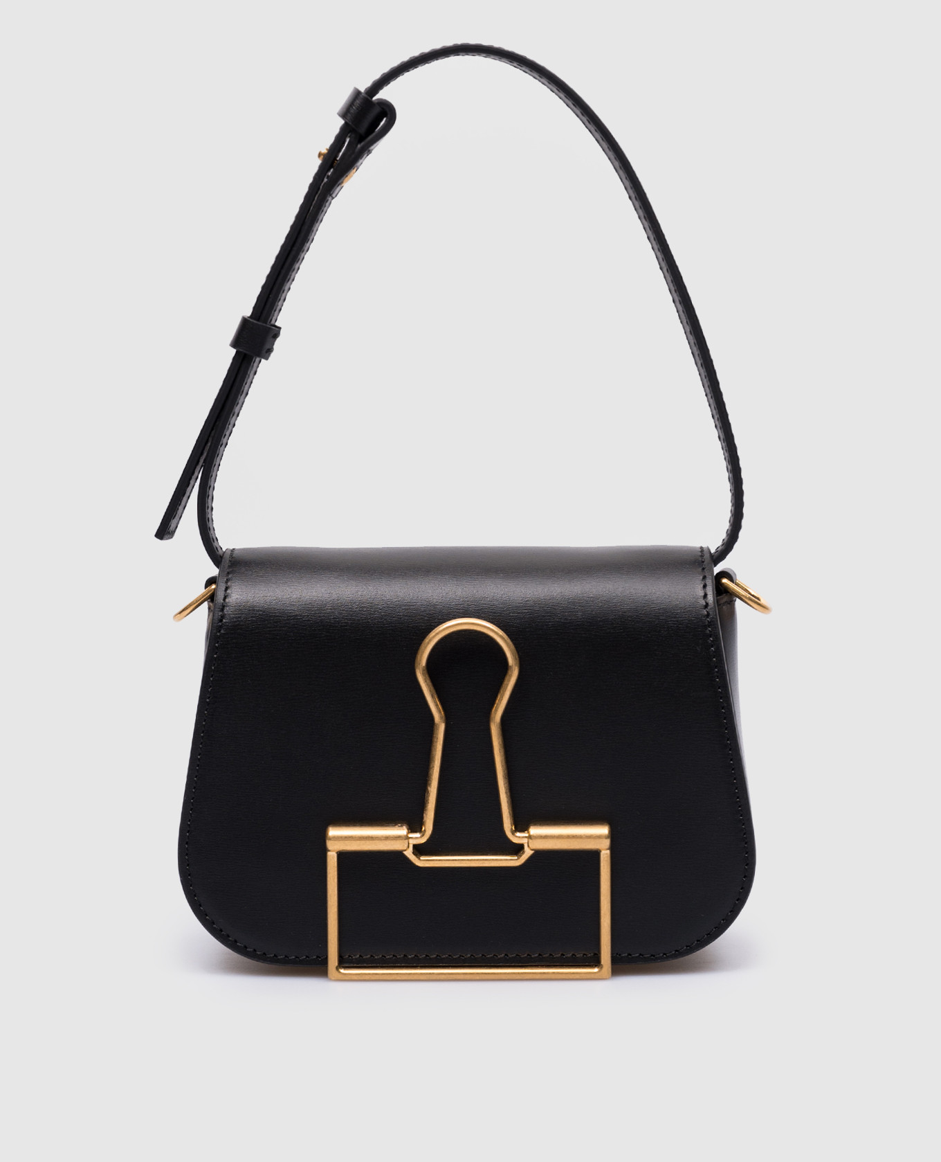 OFF-WHITE: Binder leather bag - Black  Off-White mini bag OWNN134F23LEA001  online at
