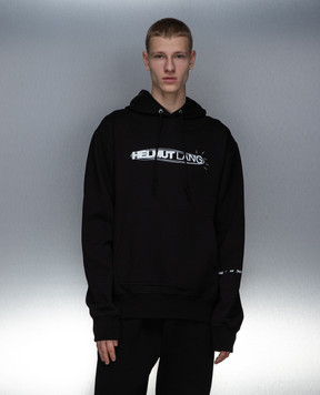 Helmut Lang Чорне худі з принтом SPACE N09HM516