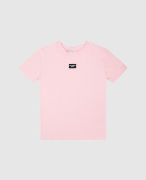 Dolce&Gabbana Дитяча рожева футболка з нашивкою логотипа L5JTMOG7M4W812+