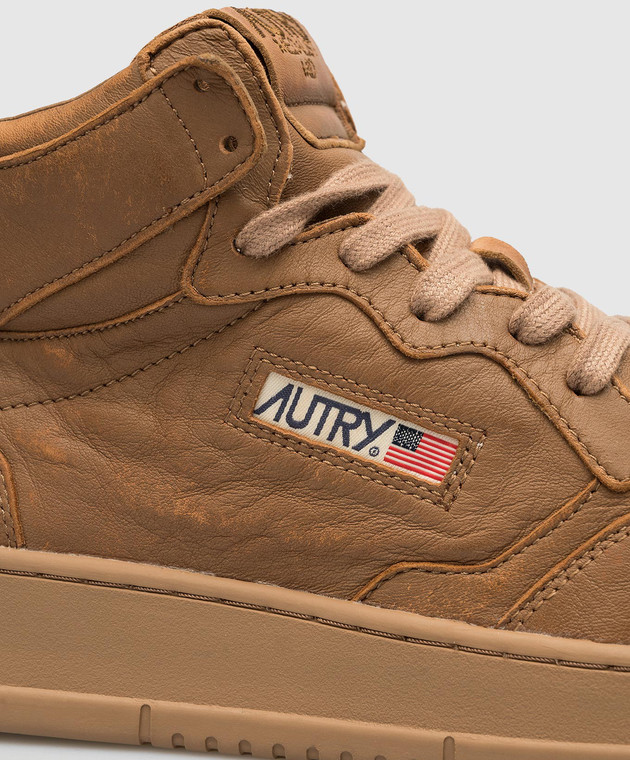 AUTRY Brown leather high top with logo A13IAUMMSG14 image 5