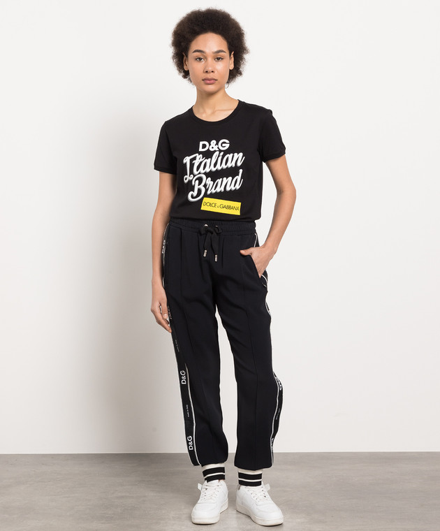 Dolce&Gabbana Черная футболка с принтом F8H32ZHH7LU1 изображение 2