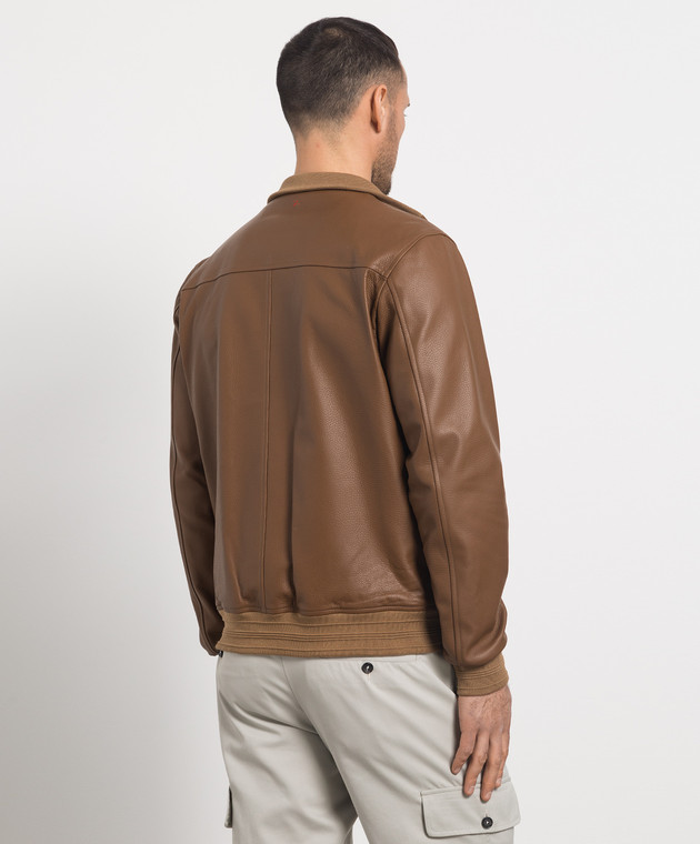 ISAIA Brown leather jacket LW0095PLW46 изображение 4