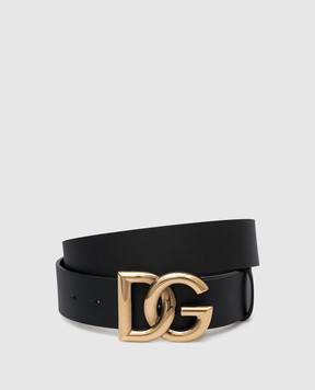 Dolce&Gabbana Чорний шкіряний ремінь з логотипом D&G BC4646AX622