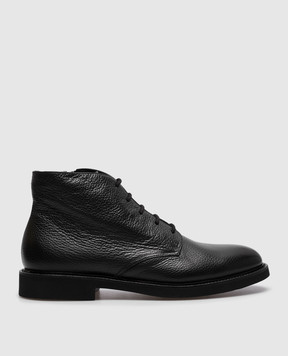 Doucal's Чорні шкіряні черевики на хутрі DU2271GENOUN019