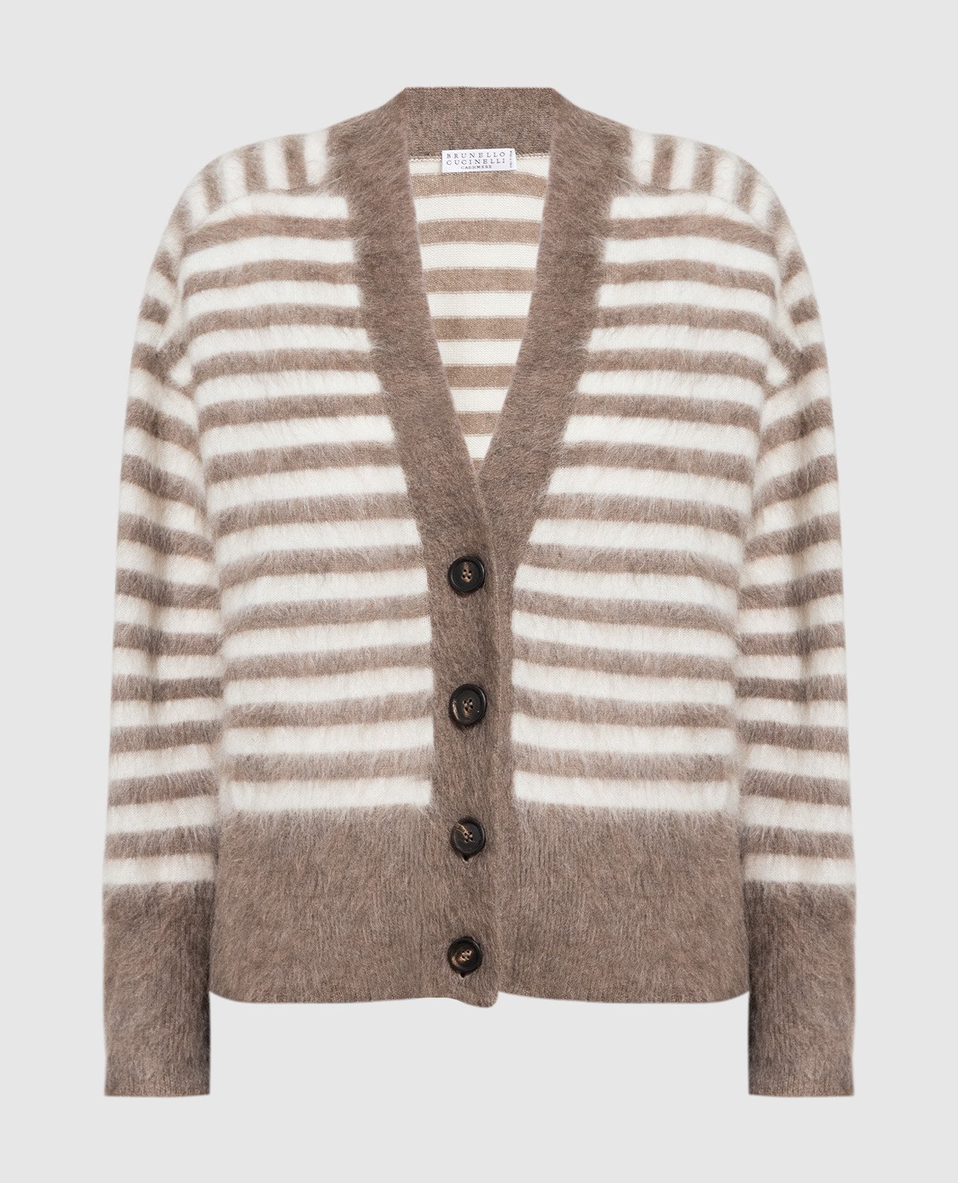 Brown cardigan with monil chain