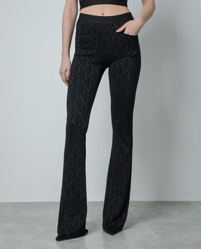Palm Angels Черные брюки клеш в логотип PWHG026R24KNI001