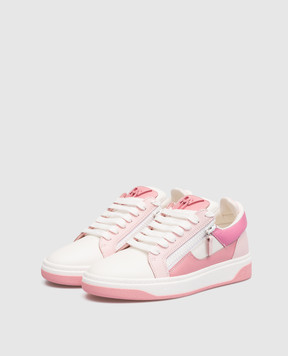 Giuseppe Zanotti Розовые кожаные кроссовки Gz94 с металлическим логотипом. RS30025
