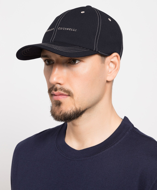 Brunello Cucinelli - Синяя кепка из шерсти с логотипом MW4649977 купить ...