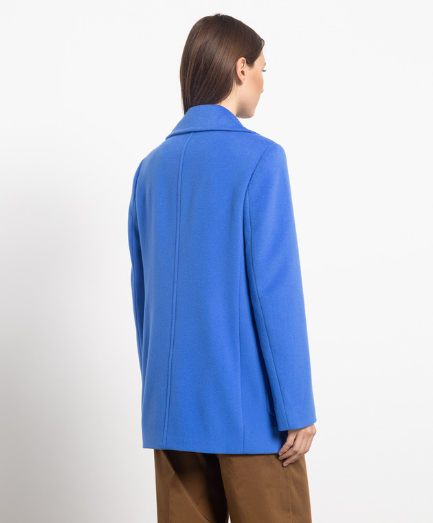 Max & Co Blue SALATO double-breasted wool coat SALATO изображение 4