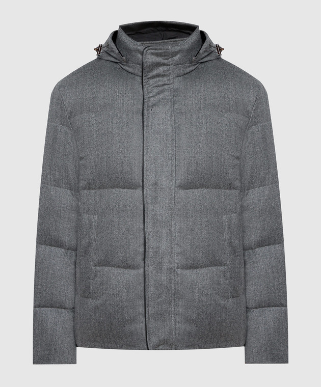 Canali Gray down jacket made of wool SR01809O40854