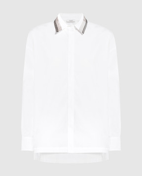 Peserico Біла блуза з ланцюжком моніль S0673608932