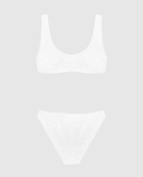 Oseree Белый купальник HS22 Paillettes Sporty Bra 90s Bottom с пайетками PMF224SEQUINS