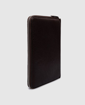 Brunello Cucinelli Коричневая кожаная папка для документов с логотипом MWBPU190