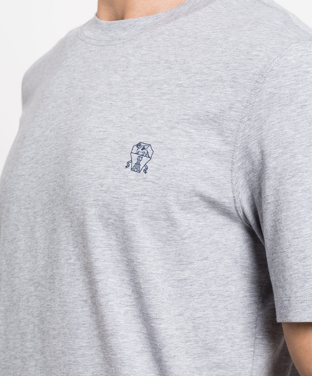 Brunello Cucinelli Gray t-shirt with logo print M0T618440 изображение 5