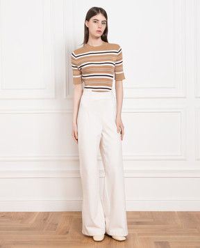 John Smedley Коричневий джемпер в смужку Kitts KITTS