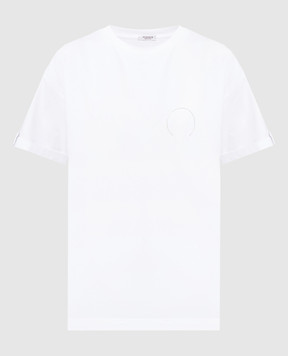 Peserico Белая футболка с вышивкой логотипа и цепочкой мониль S06645J0Q300070