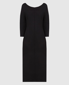The Row Черное платье из шерсти 6845W2329