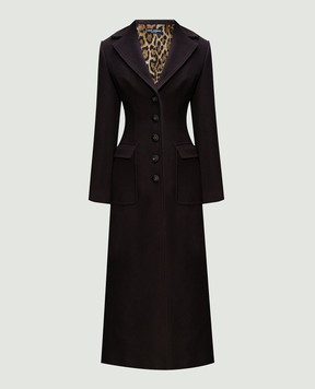 Dolce&Gabbana Коричневое пальто из шерсти и кашемира F0C1WTFU26Y