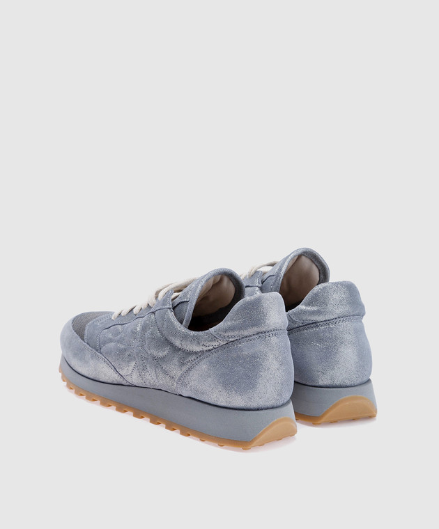 Brunello Cucinelli Серые замшевые кроссовки MZMIG1118 изображение 3