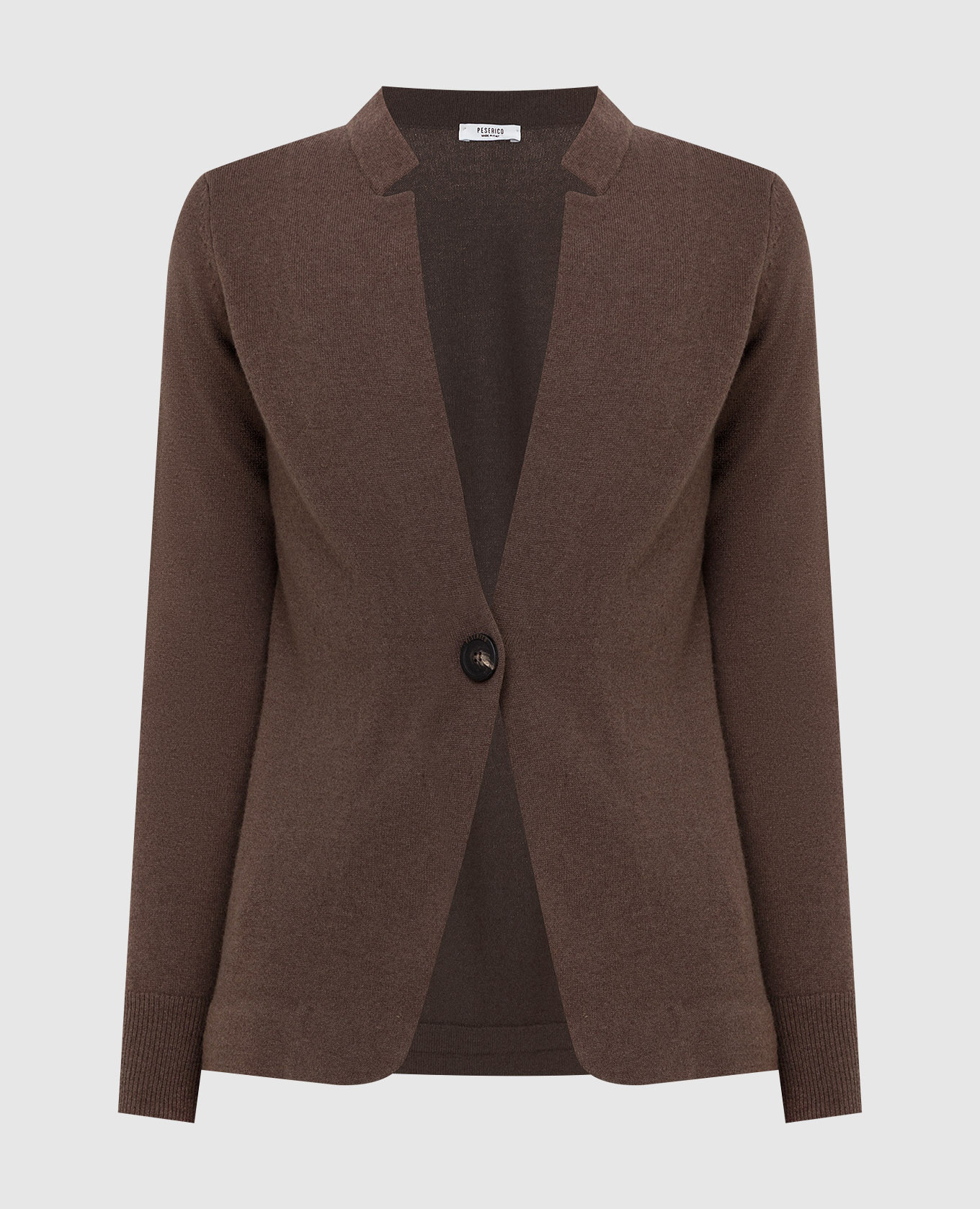 Brown wool, silk and cashmere cardigan