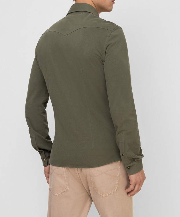 Brunello Cucinelli Зеленая рубашка M0T636666 изображение 4