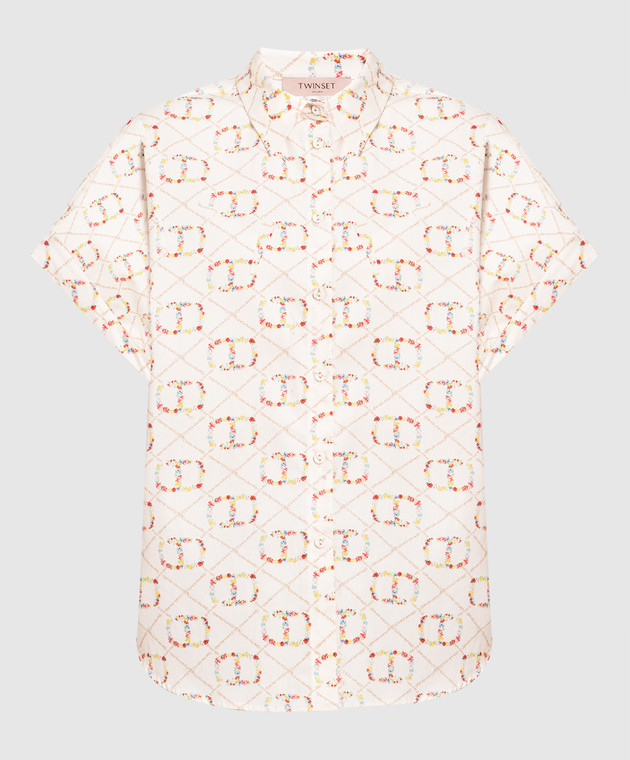 Twinset Beige shirt with monogram print 231TP2642