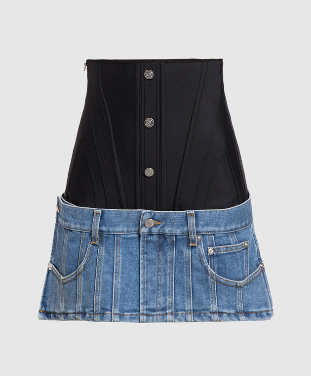 Denim front zip corset bodysuit - MUGLER - Women
