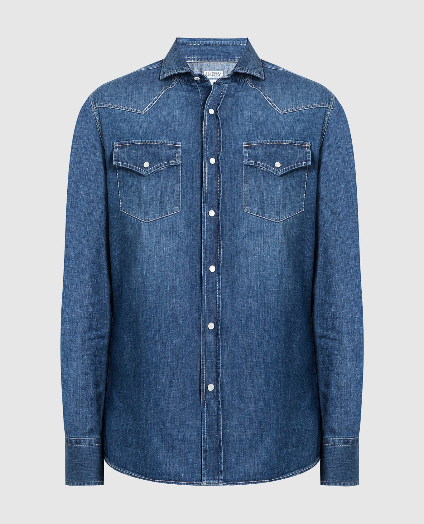 

Джинсовая синяя рубашка, Синий, Рубашки