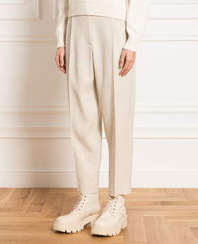Brunello Cucinelli Бежевые брюки с цепочкой мониль MB045P8165