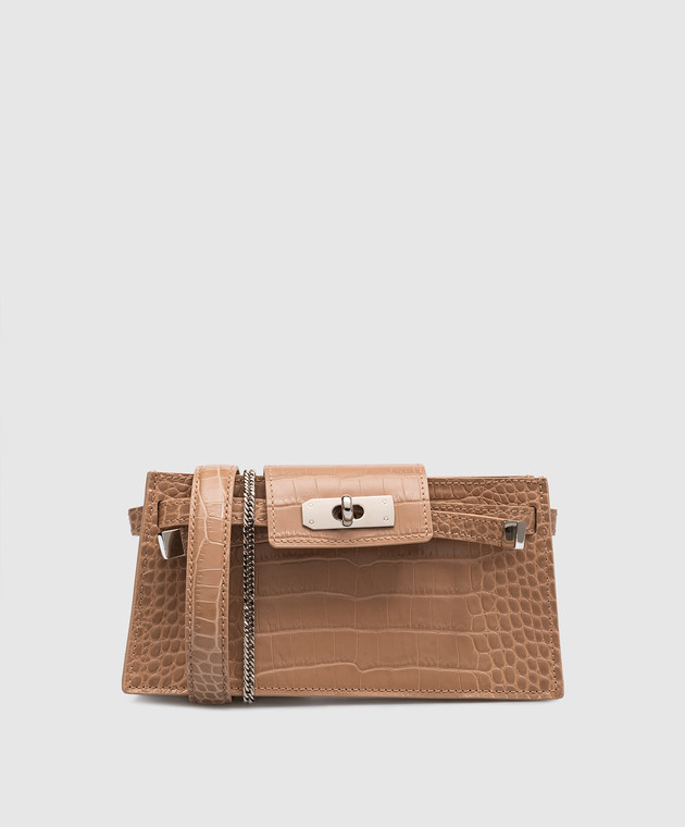 Ermanno Scervino Beige leather belt bag with embossing under the skin of a reptile D423T705LBH