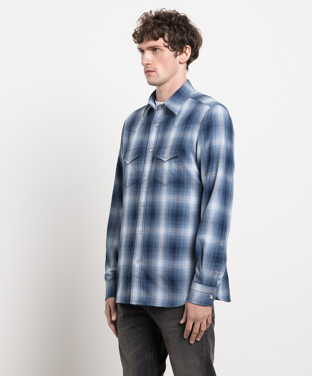 Tom Ford Blue checked shirt HDS001FMC008S23 image 3