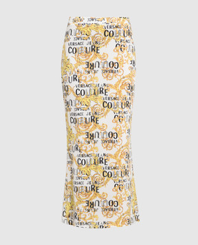 Versace Jeans Couture White skirt in Logo Couture print 74HAE808JS162