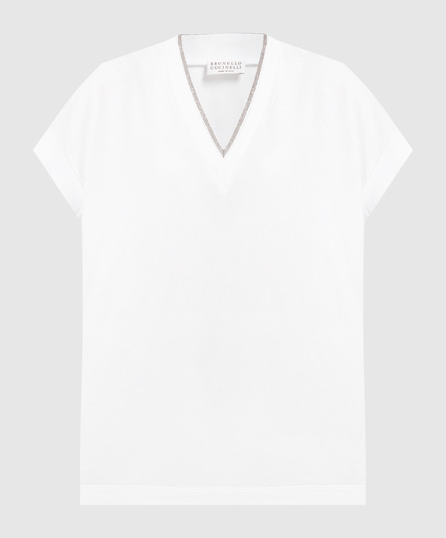 Brunello Cucinelli Біла футболка з ланцюжком моніль M0T18BD222