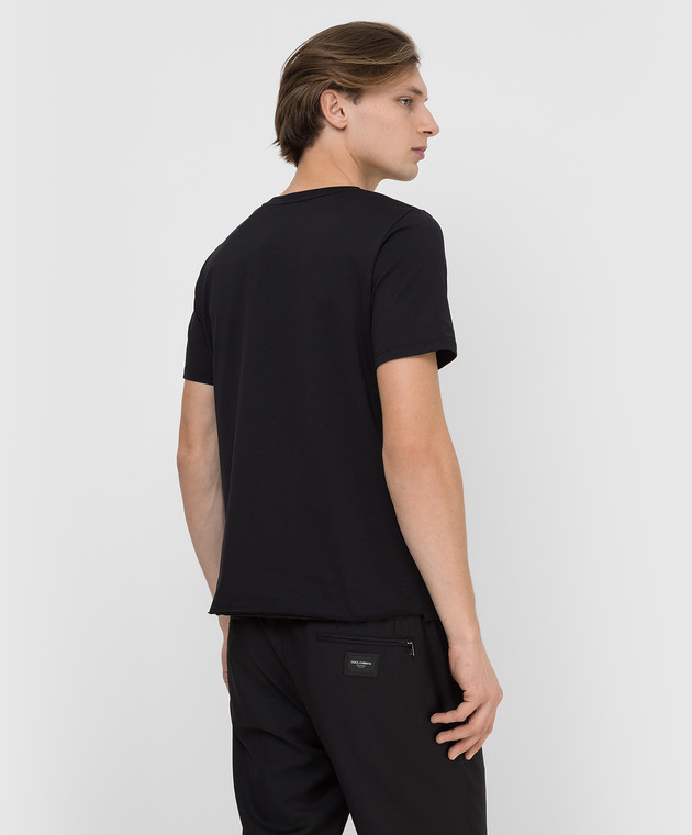 Saint Laurent Черная футболка с принтом логотипа 464572YB2DQ изображение 4