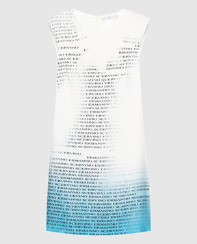 Ermanno Scervino Белое платье с брендированным принтом D422Q321ELR