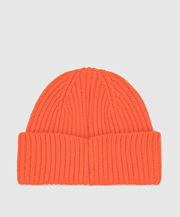 Moncler ENFANT Детская оранжевая шапка из шерсти 9Z71020A9433 изображение 2