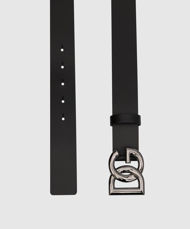 Dolce&Gabbana Black leather strap with metal DG logo BC4644AX622 image 3